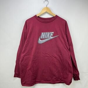 Vintage 90s Nike 3D Logo Long Sleeve Shirt Size 2XL Swoosh